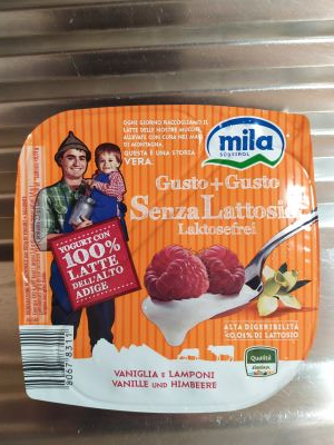 Yogurt vaniglia e lamponi - senza lattosio