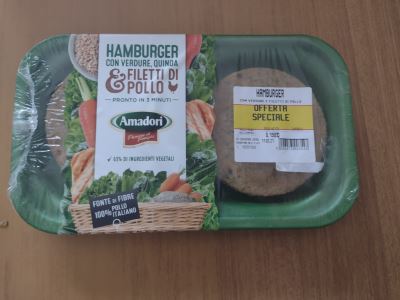 Hamburger con verdure, quinoa e filetti di pollo