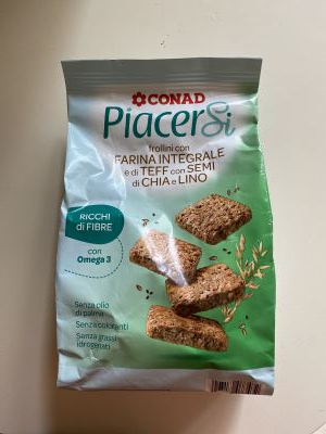 Conad PiacerSi - frollìni con farina integrale e di teff con semi di chia e lino