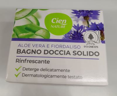 Bagno doccia solido rinfrescante aloe vera e fiordaliso 