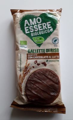 Gattette di riso ricoperte di cioccolato al latte