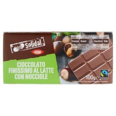 Cioccolato finissimo al latte con nocciole SOLIDAL