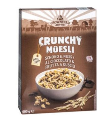 Crunchy Muesli croccante con cioccolato e nocciole