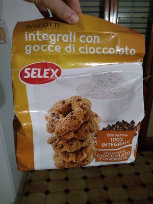 biscotti integrali con gocce di cioccolato