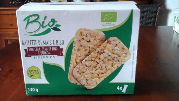 gallette bio di mais e riso con chia, semi di lino e quinoa
