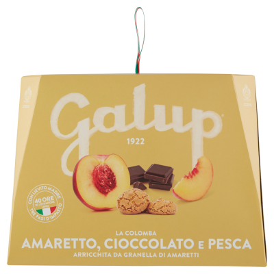 Colomba pesca amaretto e cioccolato