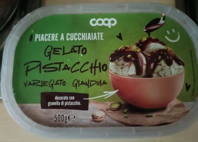 Gelato al pistacchio variegato gianduia