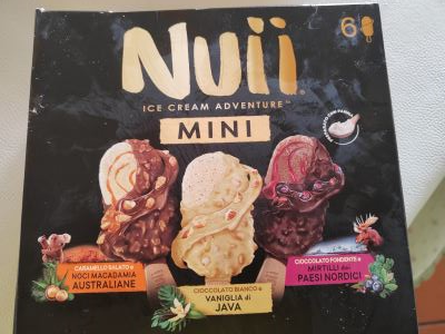 Mini mix al gusto cioccolato bianco, caramello salato e cioccolato fondente con mirtilli 