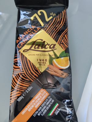 Cioccolato fondente arancia e cannella 72%