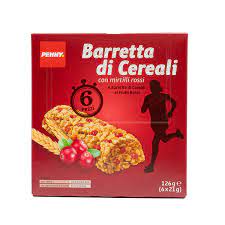 Barretta di cereali e mirtilli rossi
