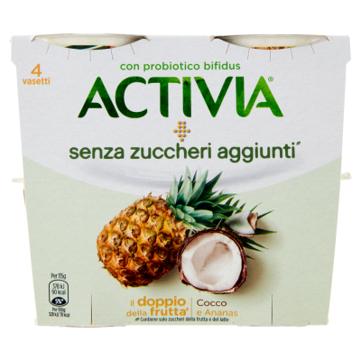 Activia senza zuccheri aggiunti cocco e ananas