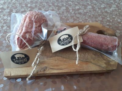 Salame Stagionato Tartufo  e Salame Coglioni di Mulo (Salame tipico di Norcia)