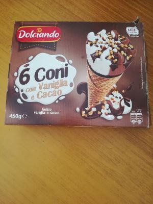 6 coni con vaniglia e cacao 