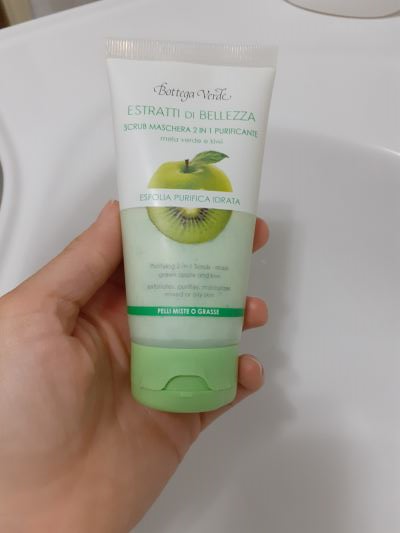 Scrub maschera 2 in 1 mela verde e kiwi 