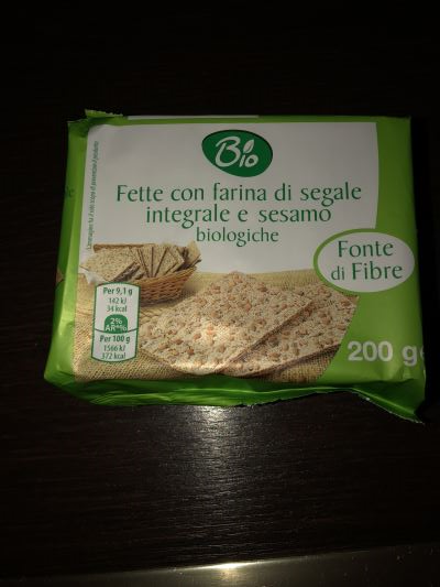 Fette con farina di segale integrale e sesamo biologiche