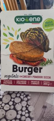 Burger vegetale con carciofi e pomodori secchi