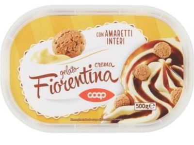 Gelato crema Fiorentina con amaretti interi 