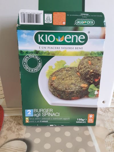 burger agli spinaci kio ene burger vegetale