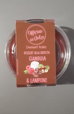 Dessert alla ricotta,gianduia e lampone