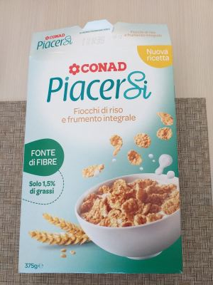 Cereali Piacersi fiocchi di riso e frumento integrale