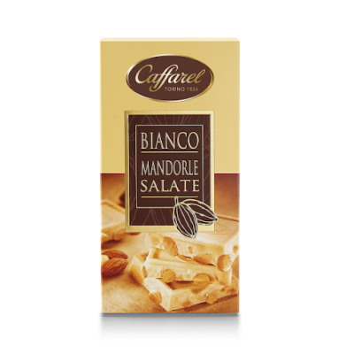 Cioccolato bianco con mandorle salate 