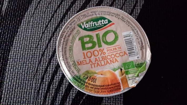 Polpa di frutta mela e albicocca Bio Valfrutta