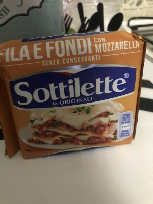 Sottilette Fila e fondi con mozzarella