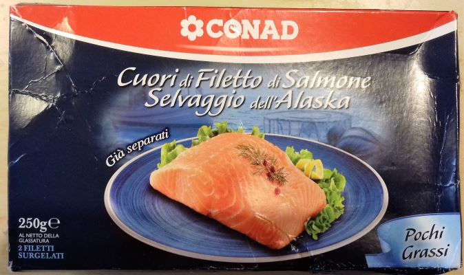 Cuori di filetto di salmone selvaggio dell'Alalska