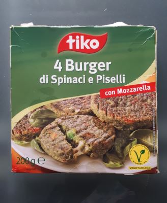 Burger di spinaci e piselli