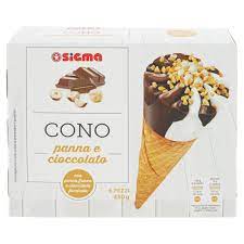 Cono panna e cioccolato