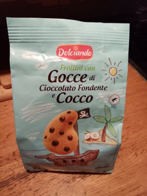 Frollini gocce di cioccolato fondente e cocco 