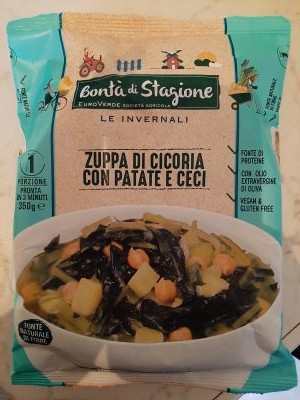 Zuppa di cicoria con patate e ceci