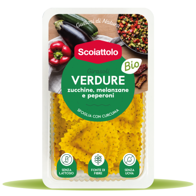 Girasoli con zucchine peperoni e melanzane