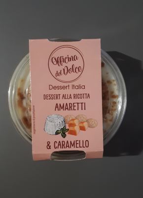 Dessert alla ricotta,amaretti e caramello