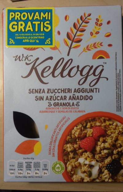 W. K. Kellogg - senza zuccheri aggiunti granola, albicocche e semi di zucca