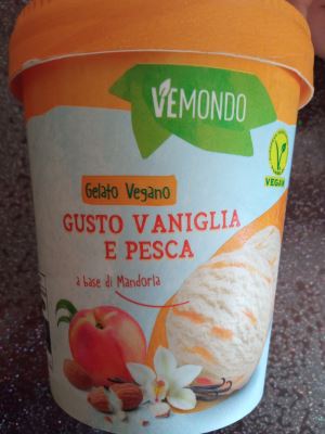 Gelato vegano gusto vaniglia e pesca