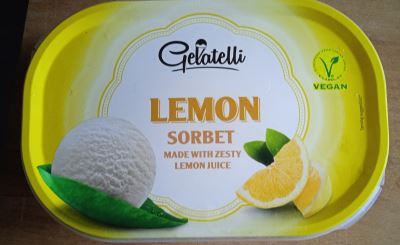Lemon sorbet made with zesty lemon juice