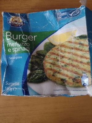 Burger merluzzo e spunaci