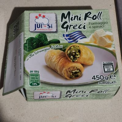 Mini roll greci formaggio e spinaci 
