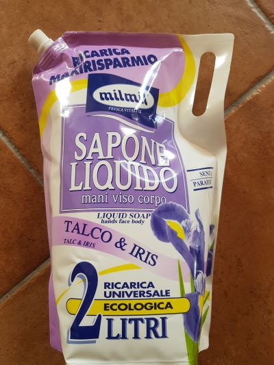 Sapone liquido talco e iris