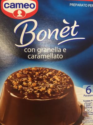 Bonèt con granella e caramellato