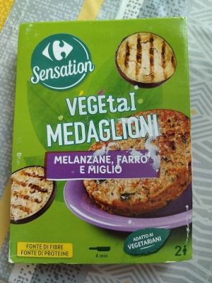 Medaglioni melanzane, farro e miglio