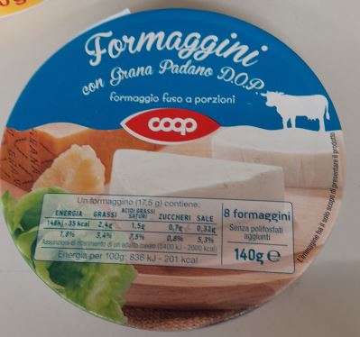 Formaggini con grana padano d.o.p.