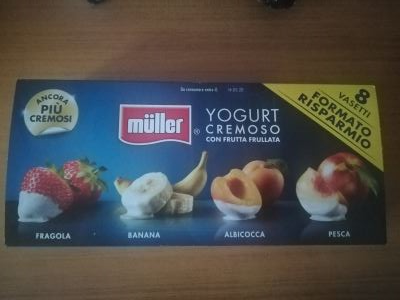 Yogurt cremoso con frutta frullata