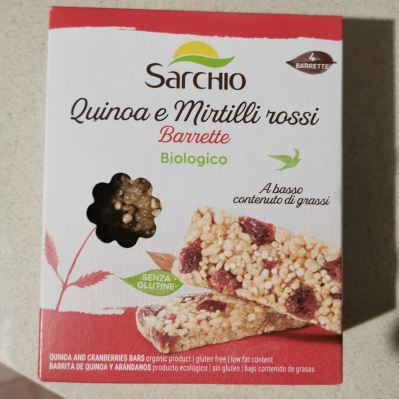 Barrette quinoa e mirtilli biologiche senza glutine 