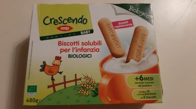 Biscotti solubili per l'infanzia biologici