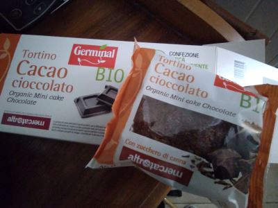 Tortino al caco e cioccolato bio