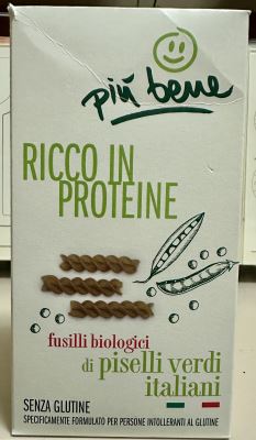 Fusilli biologici di piselli verdi italiani