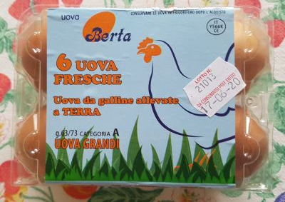 Uova fresche da galline allevate a terra 