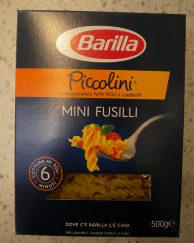 Mini fusilli Piccolini Barilla 